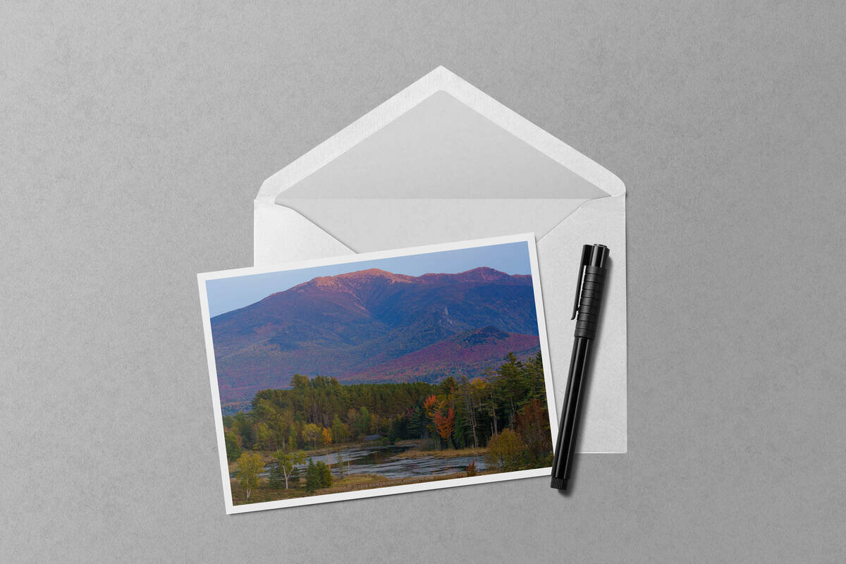 Autumn Sunset on Mount Lafayette notecard mockup