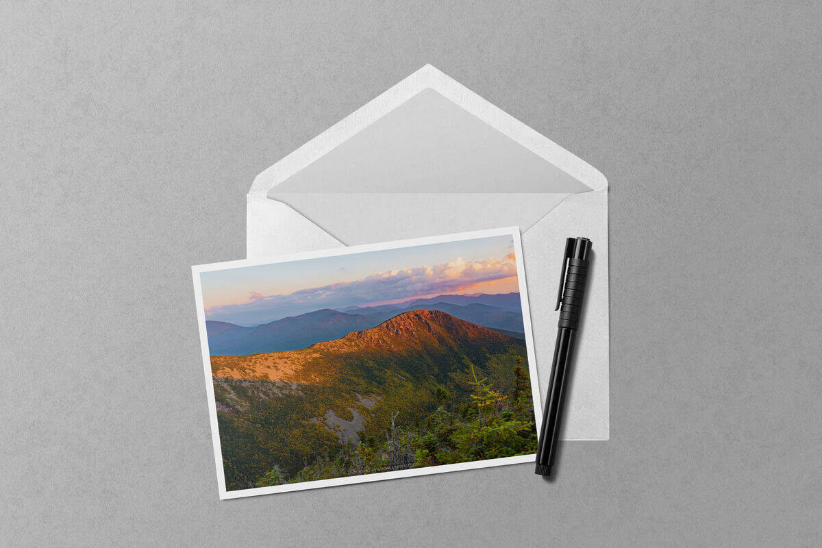 Bondcliff Sunset from West Bond notecard mockup