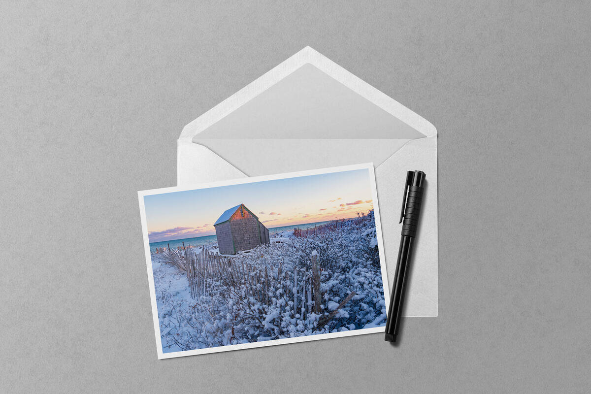 Chatham's First Sunset of 2026 notecard mockup