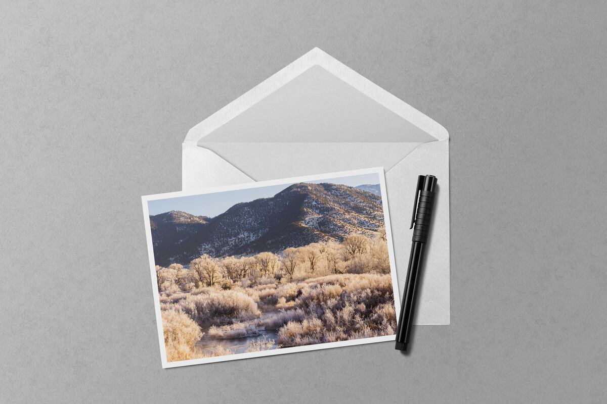 Frozen Yellowstone River Morning notecard mockup