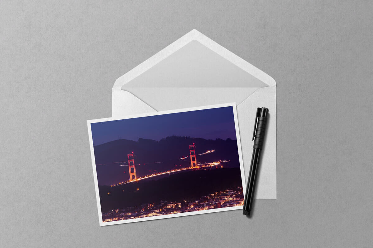 Golden Gate Bridge Curves notecard mockup