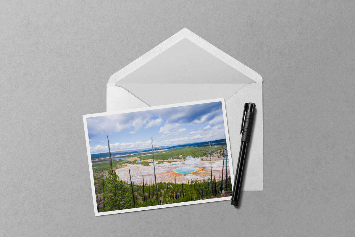 Grand Prismatic Spring View notecard mockup