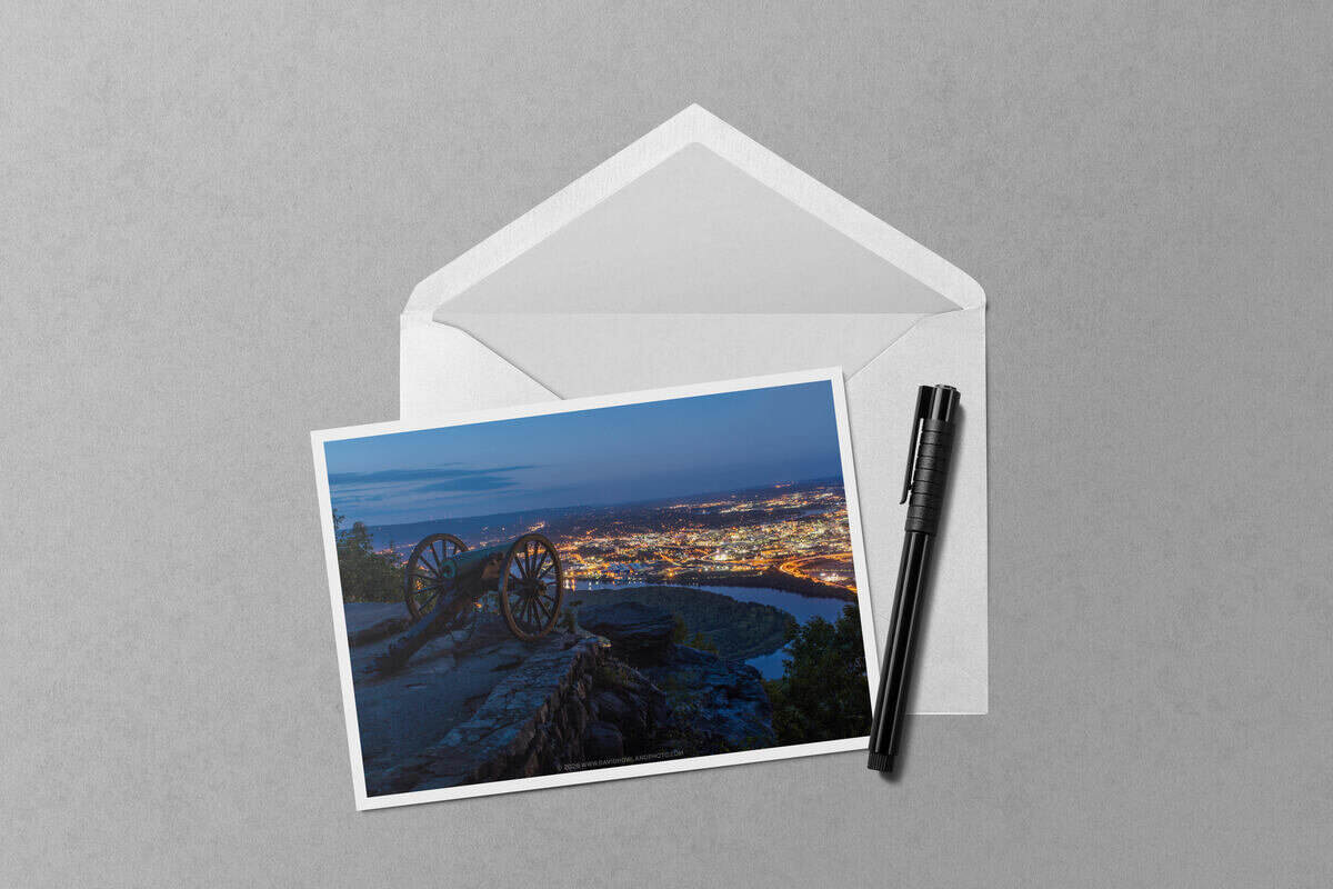 Point Park Chattanooga Sunset notecard mockup