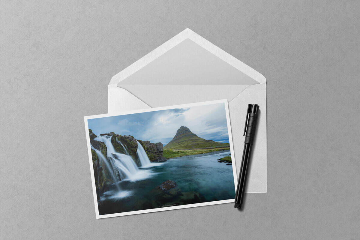 Stormy Sunset at Kirkjufellsfoss notecard mockup
