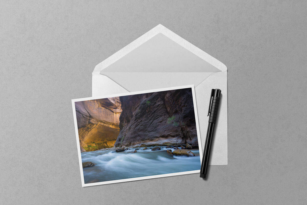 The Narrows in Zion National Park notecard mockup