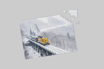 The Winter Mountaineer in Crawford Notch puzzle mockup
