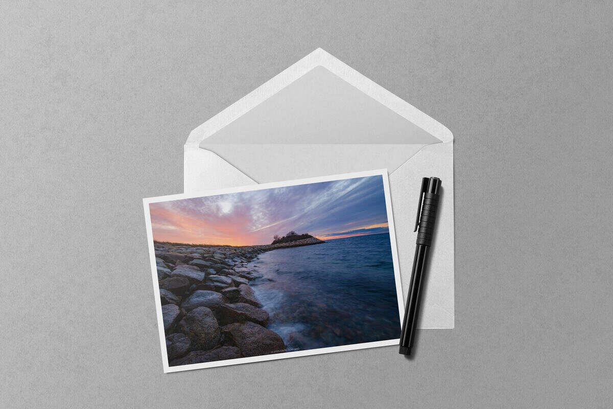 Winter Sunset at the Knob notecard mockup